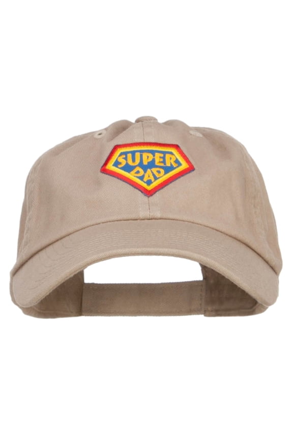 Super Dad Family Patched Low Cotton Cap - Khaki OSFM