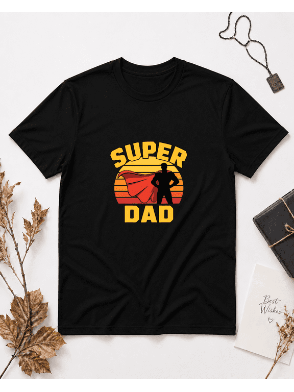 Super Dad Father And Best Husband Hero Emblem Graphic Unisex T-Shirt V25015, S-5XL