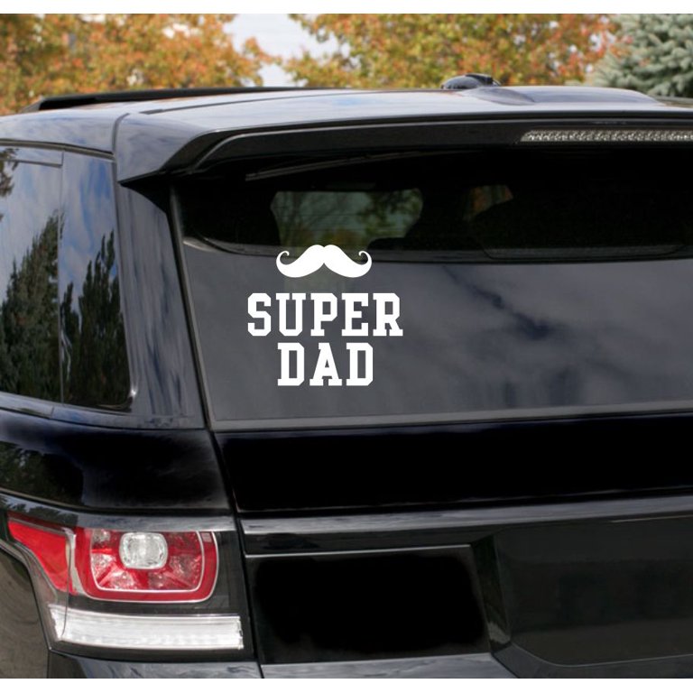 Super Dad Mustache Car Decal Super Father&rsquo;s Day Gift Truck Window 