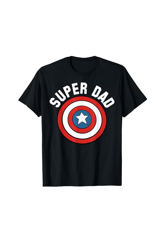 Super Dad Shield Graphic T-Shirt for Father's Day Celebration