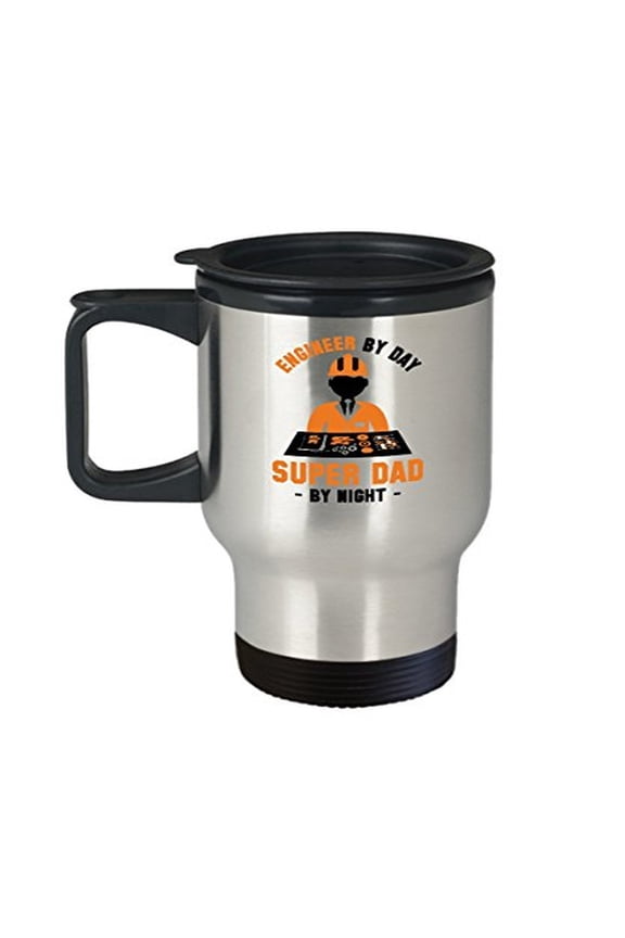 Super Dad Travel Mug - Stainless Steel Coffee Cup, 14 oz - Perfect Father's Day Gift