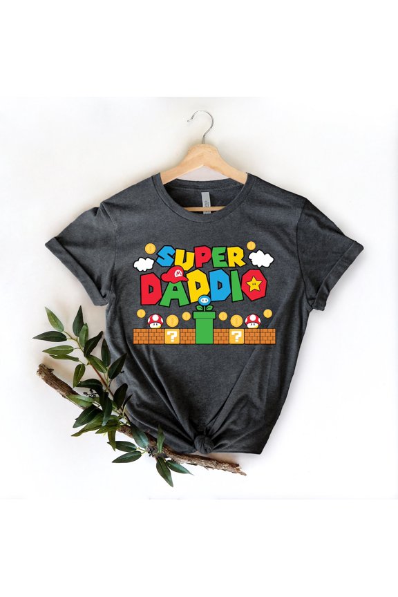 Super Daddio Game Shirt, New Dad Shirt, Dad Shirt, Daddy Shirt, Father'S Day Shirt, Best Dad Shirt For Dad, Super Dad Shirt, Gamer Daddy Shirt