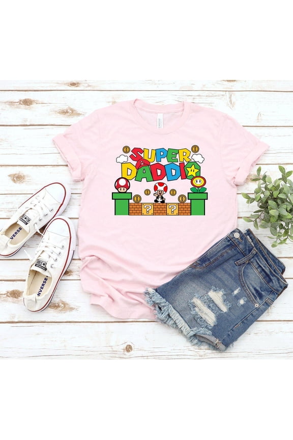 Super Daddio Game T-Shirt, Gamer Daddy Tee, Cute Father's Day, New Dad Shirt, Best Dad Ever Shirt, Cool Super Dad Birthday, F4217 All Size S-5Xl