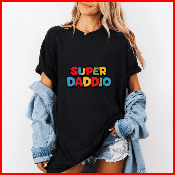 Super Daddio Retro Gamer Tee Father Day Funny Gift Unisex T-Shirt, up to size 5XL