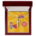 thumbnail image 1 of Super Daddy - Thank For Being My Superman - Personalized Gift for Dad, Father's Day Gift, Birthday gift for Dad, Christmas gift idea for Dad - Artisan Cross Necklace - Gift Box & Message Card, 1 of 5