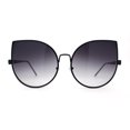 thumbnail image 1 of Super Dapper Round Cat Ear Tip Metal Rim Neat Sunglasses Black - Smoke, 1 of 4