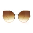 thumbnail image 1 of Super Dapper Round Cat Ear Tip Metal Rim Neat Sunglasses Gold - Brown, 1 of 4