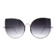 thumbnail image 1 of Super Dapper Round Cat Ear Tip Metal Rim Neat Sunglasses Silver - Smoke, 1 of 4