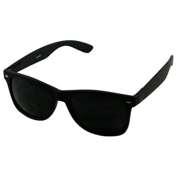 Super Dark Black Lens Round Sunglasses UV Protection Spring Hinge Soft Matte Frame Fashion Shades