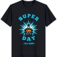 thumbnail image 1 of Super Day Black T-Shirt with Blue & All Ages Design, 1 of 5