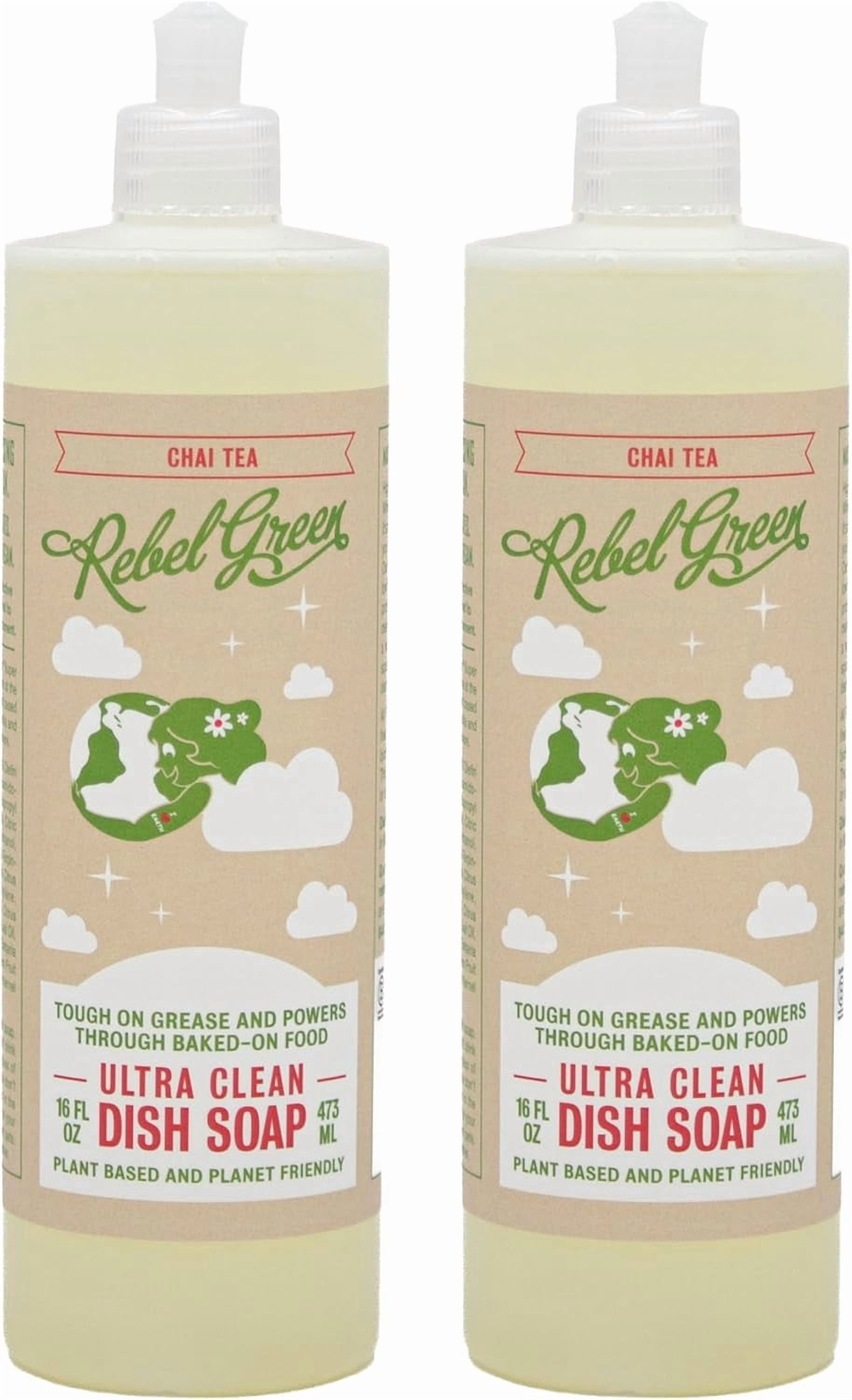 Super Deluxe Dish Soap - Natural Dishwashing Soap - Liquid Dish Detergent - Sustainable Dish Liquid Scented with Chai Tea - (16 oz Bottles, 2 Pack)