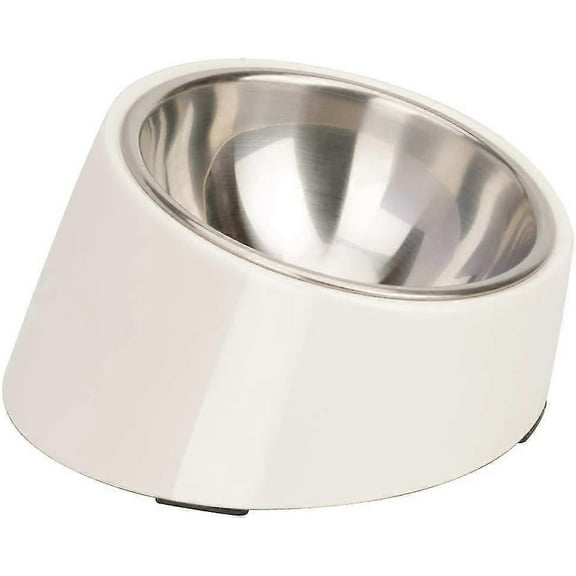 Super Design Mess Free 15 Slanted Bowl For Dogs And Cats, Tilted Angle Bulldog Bowl Pet Feeder, Non-skid & Non-spill, Easier To Reach Food
