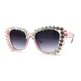 thumbnail image 1 of Super Dripping Huge Rhinestone Full Bling Cat Eye Sunglasses Pink Smoke, 1 of 4