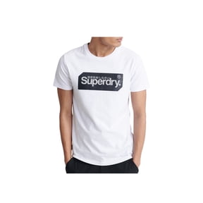Super Dry Core Logo Tag Mens Active Shirts & Tees Size S, Color: White/Black