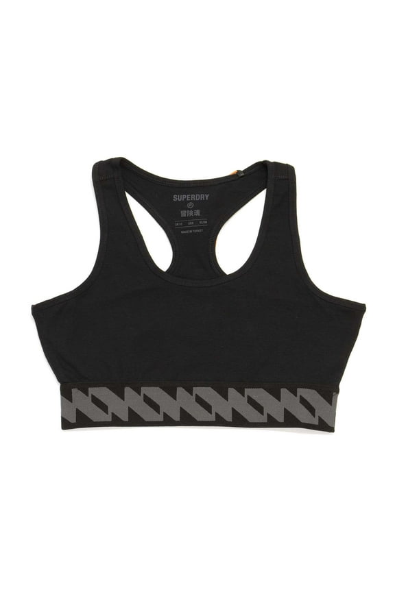 Super Dry Women's Organic Cotton Code Elastic Bra, Black,6 - US