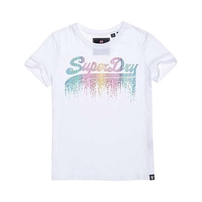 Super Dry Women's Vintage Logo Cascade Entry Tee, Optic,XXS - US