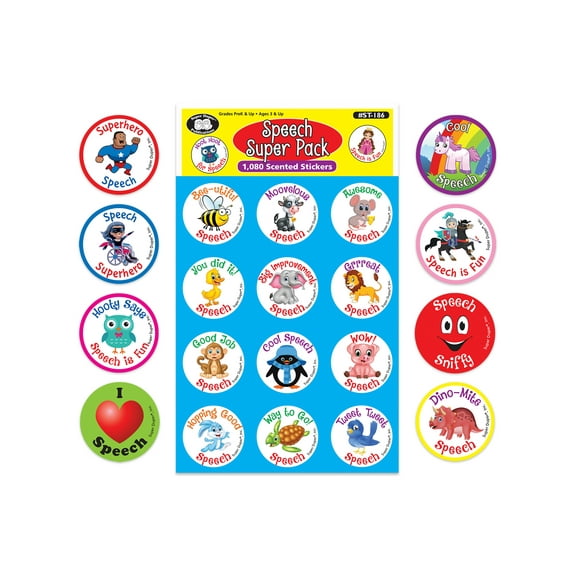 Super Duper Publications | 1,080 Scented Stickers Speech Super Pack | Educational Resource for Children