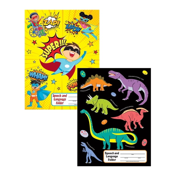 Super Duper Publications | 20 Speech and Language Homework Folders | Two Pockets & Sticker Saver Chart | Speech Therapy