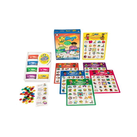 Super Duper Publications | Ask & Answer Wh Bingo Board Game | Comprehension, Verbal, and Communication Skills | Who, What, Where, When, and Why Questions | Educational Learning Materials for Chil