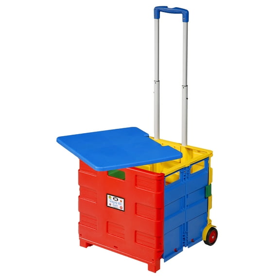 Super Duper Publications | Carry All Folding Cart with Removable Lid | Educational Resource for Children | Storage for Travel