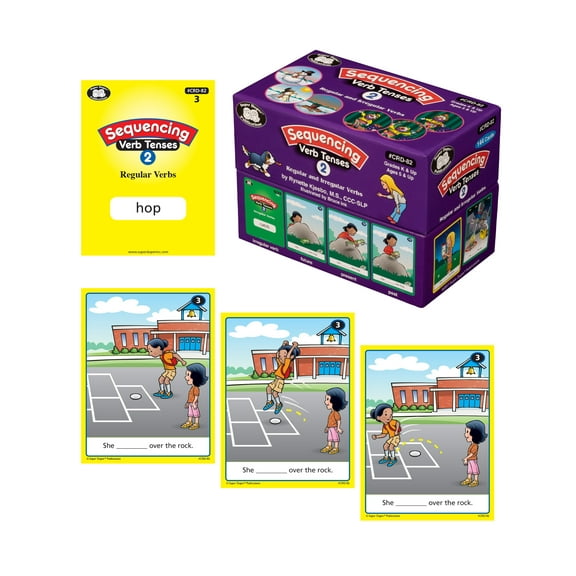 Super Duper Publications Flash Cards, Sequencing Verb Tenses, Set 2, Box (CRD82)