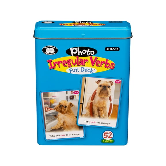 Super Duper Publications | Photo Irregular Verbs Fun Deck | Grammar Educational Resource