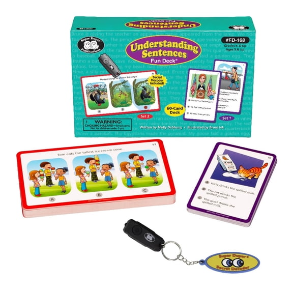 Super Duper Publications Understanding Sentences Fun Deck With Secret Decoder Educational Learning Resource For Children