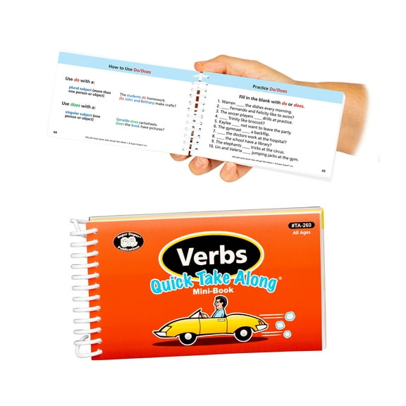 Super Duper Publications | Verbs Quick Take Along Mini-Book | Speech Therapy | Educational Learning Resource for Children