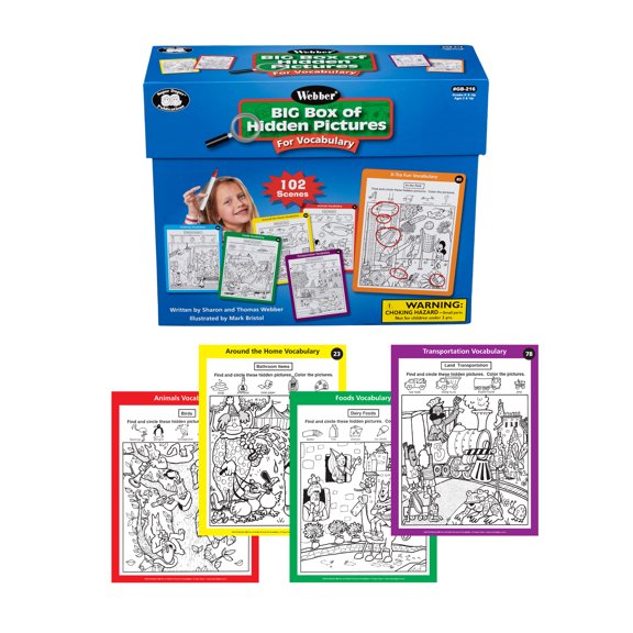 Super Duper Publications | Webber Big Box of Hidden Pictures for Vocabulary | Early Skills & Fine Motor Activity | Educational Learning Resource for Children