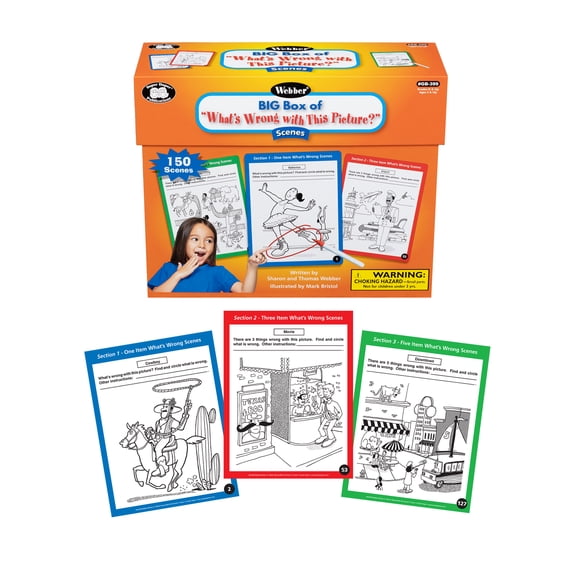 Super Duper Publications | Webber Big Box of Whats Wrong with This Picture? Scenes | Critical Thinking Skills | Speech and Language Resource