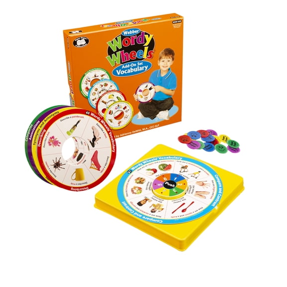 Super Duper Publications | Webber Wordy Wheels Vocabulary Electronic Spinner Game | Vocab Activity for Speech Therapy | Educational Game