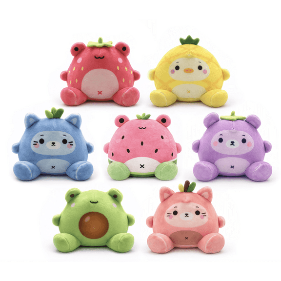 Super Duper Sugar Squisher Plush Fruit Animal Squishy Fruit Frenzy Edition (One Randomly Selected)