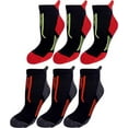 thumbnail image 1 of Super Duper Thick Extra Cushiony Athletic Running/Jogging Ankle Socks. Maximum Performance Sports Tabbed Socks With Arch Support & Heel Pocket for Men and Women. 6 Pack with Red. One Size, 1 of 6