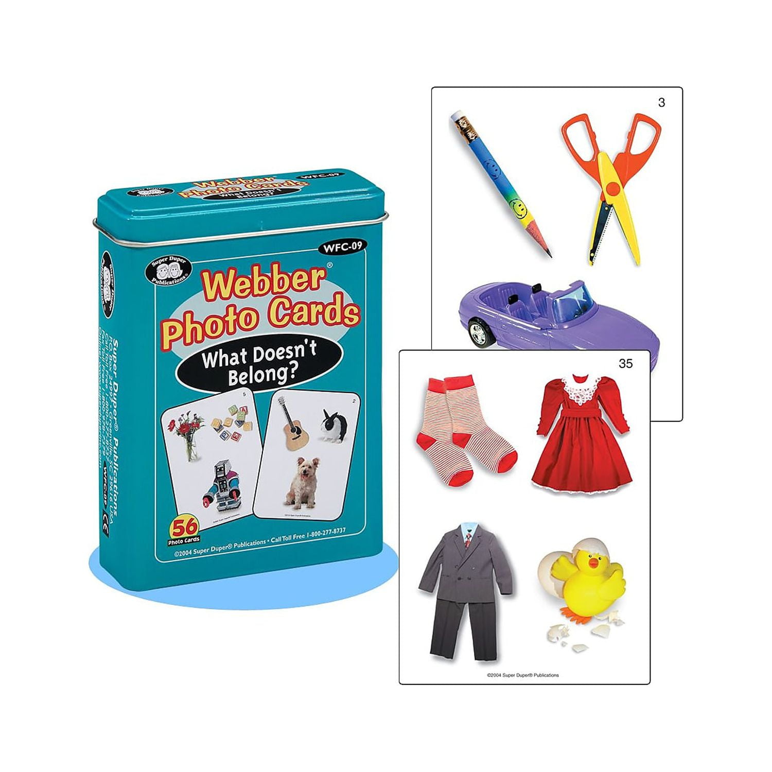 Webber "What Doesn't Belong?" Photo Card Deck – 56 Educational Learning Cards For Kids By Super Duper