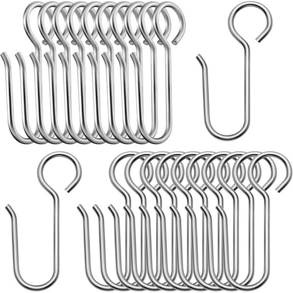 Super - Durable 60 - Pcs Silver S - Shaped Metal Curtain Track Hooks: Perfect for Ceiling Drape Wire Track Systems!