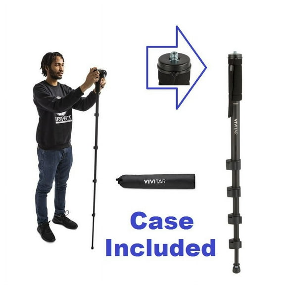 Super Duty 62" Monopod with Case for Nikon Z5 Z 5 Z6 Z 6 Z7 Z 7 II 5II 6II 7II