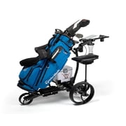 Super E Caddy Pro Electric Remote Control Golf Cart with Cooler, Seat, USB Port 12V Battery Black