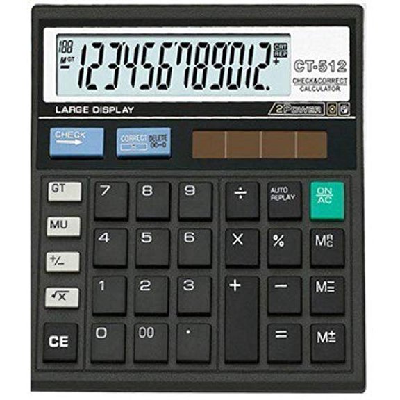 Super E-store Basic Ct 512 Electronic Calculator With 12 Digits Display For 12 Digits Office, Student, Shop, Home Use (Black) | Solar Powered, Battery Powered