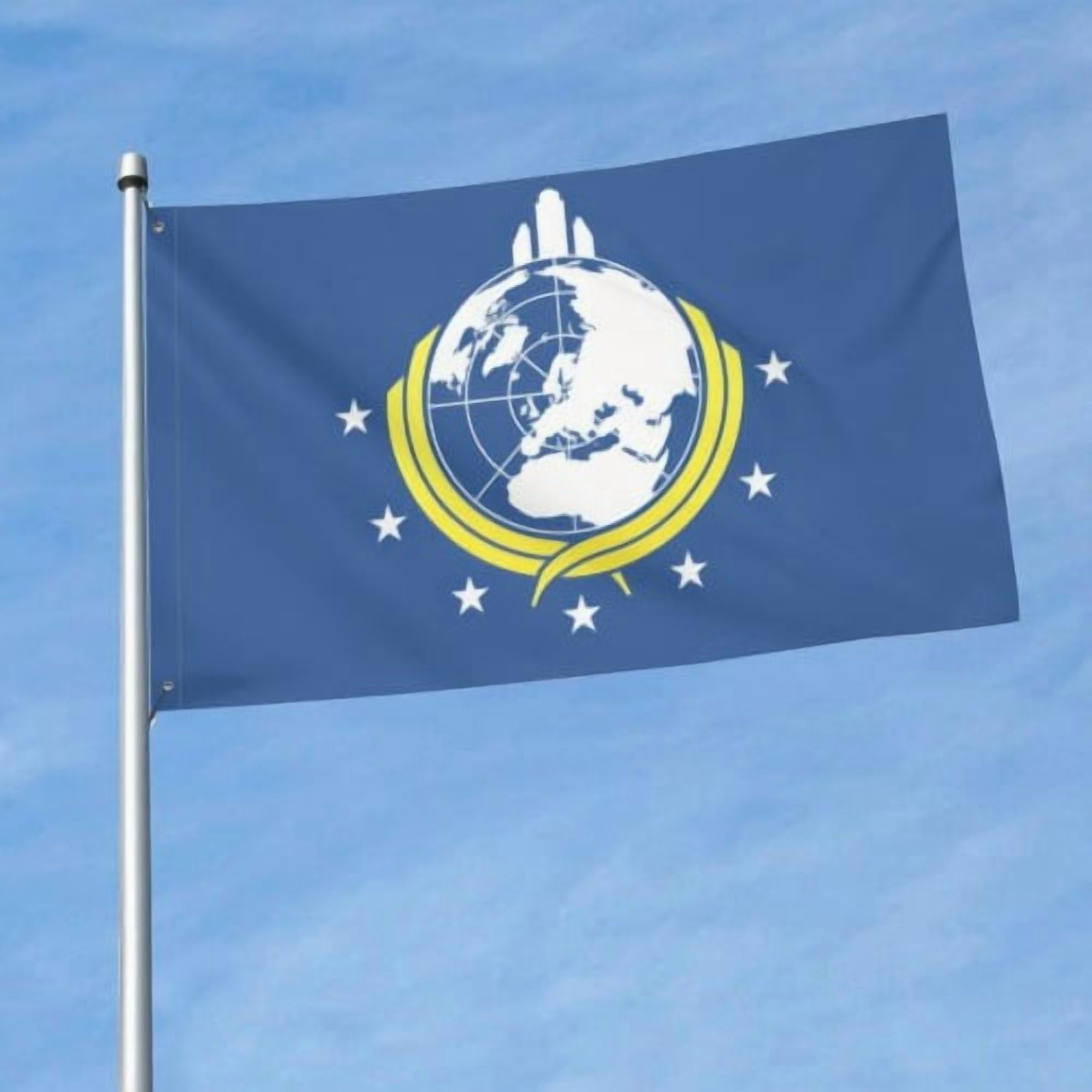 Super-Earth Flag 3X5 Ft Double Sided Outdoor Super-Earth Banner Poster Funny Flags for Room College Dorm Decor Bedroom Home Office Wall Decoration