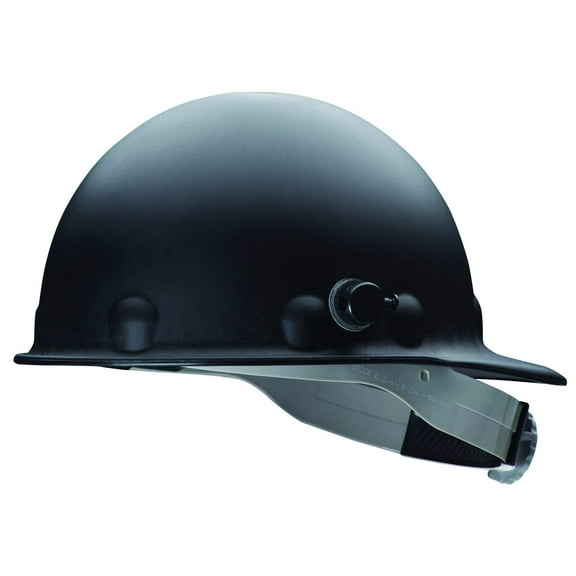 Super Eight Fiber Glass High Heat Ratchet Cap Style Hard Hat, Black