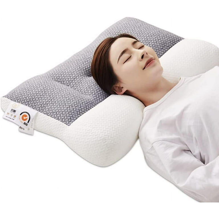  Cushion Lab Deep Sleep Pillow, Patented Ergonomic Contour  Design for Side & Back Sleepers, Orthopedic Cervical Shape Gently Cradles  Head & Provides Neck Support & Shoulder Pain Relief - Calm Grey 