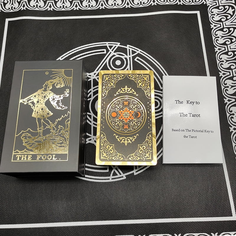 Super Excellent Skeleton Pattern Deluxe Gold Foil Tarot Waterproof PVC ...