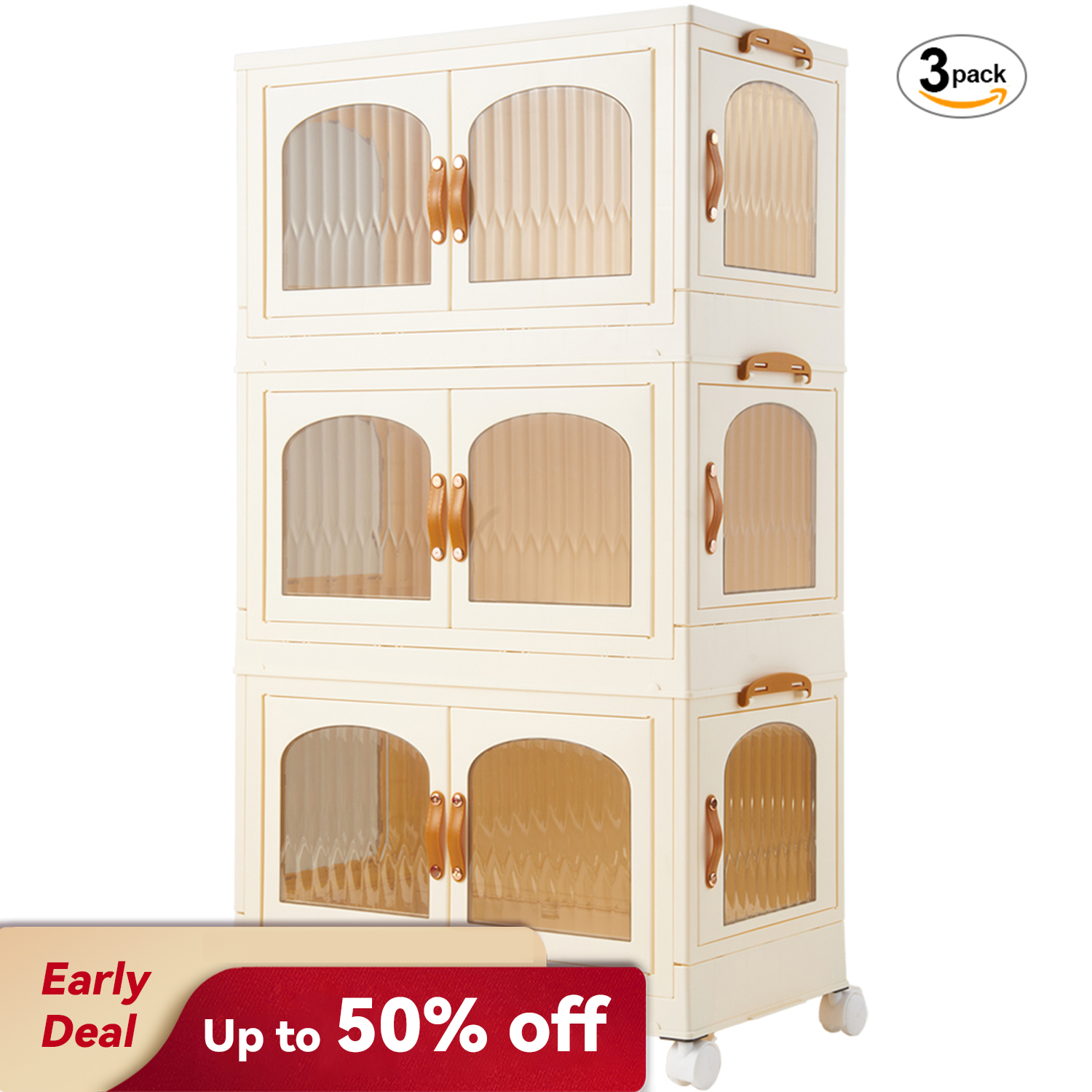 PinkSheep 11" Collapsible Cube Storage Bins, Fabric Storage Cubes