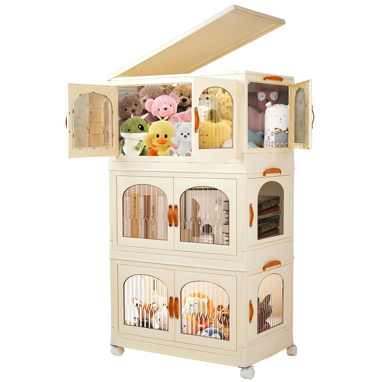 Super Extra Large Storage Bins with Lids, Collapsible Stackable Plastic