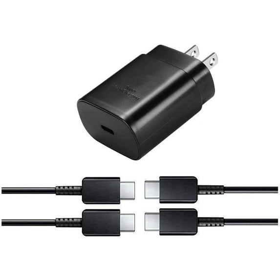 Super Fast Charger [3ft + 6ft Cable Included] for Cricket Icon 3 PD 25W Type C Wall Charger and 2x USB C to USB C Fast Charging Cables - Black