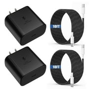 Super Fast Charger Type C, 2Pack 45W USB C Fast Charging Block Wall Charger with 2*10FT Android Phone Charger Cable Compatible with Samsung Galaxy S25/S24/S23 Ultra/S23+/S22/S21/S20