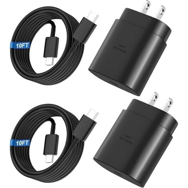 Super Fast Charger with Type C Cable 10ft , 2Pack 25W USB C Wall Charger Block Adapter and Android Phone Charger Cord for Samsung Galaxy S24 Ultra/S24/S24+/S23 Ultra/S23/S22 Ultra/S22/S21/Note 20