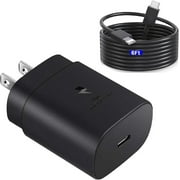 Super Fast Charging 25W USB C Charger Type C Charger Android Phone Charger for Motorola Razr 40 Ultra - Includes 6 Feet USB C PD Fast Charging Cable Black
