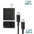 thumbnail image 1 of Super Fast Charging 35W Dual Port Wall Charger USB C Adapter, (35W+15W) for Samsung Galaxy Note9 Super Fast Charging for USB C Phones and Devices - Black, 1 of 5