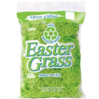 Hikkcos 1 lb Easter Green Grass Large Pack Green Raffia Grass Recyclable Shred Paper for Easter Gift Basket Filler Easter Party Decoration Wrapping
